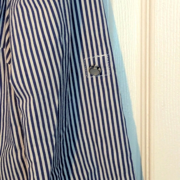 Michael Kors Women's (Size 0) Blue & White Striped Button-Down Blouse - Picture 5 of 12